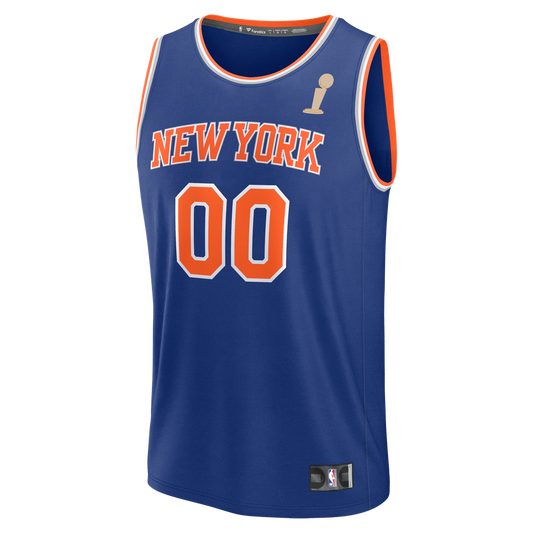 New York Knicks Fanatics 2026 NBA Finals Champions Fast Break Custom Jersey - Icon Edition - Blue