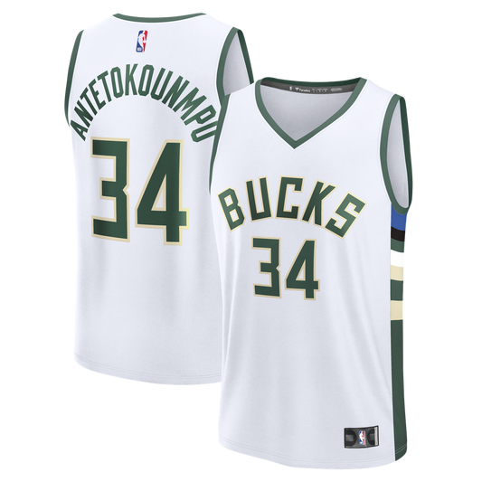 Giannis Antetokounmpo Milwaukee Bucks Fanatics Fast Break Player Replica Jersey - Association Edition - White