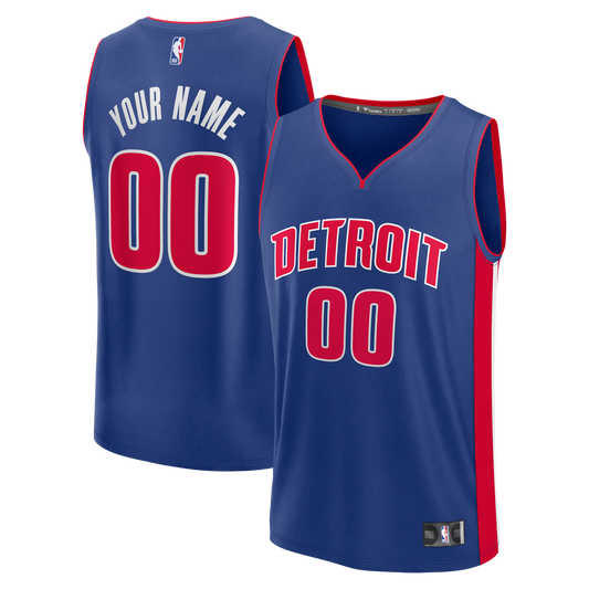 Detroit Pistons Fanatics Fast Break Custom Jersey - Icon Edition - Blue