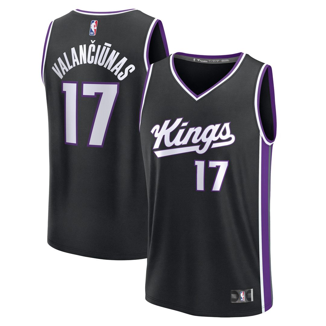 Jonas Valančiūnas Sacramento Kings Fanatics Youth Fast Break Player Replica Jersey - Black - Icon Edition