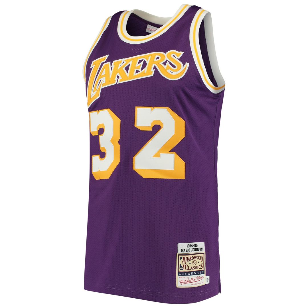 Magic Johnson Los Angeles Lakers Mitchell & Ness 1984/85 Hardwood Classics Authentic Jersey - Gold