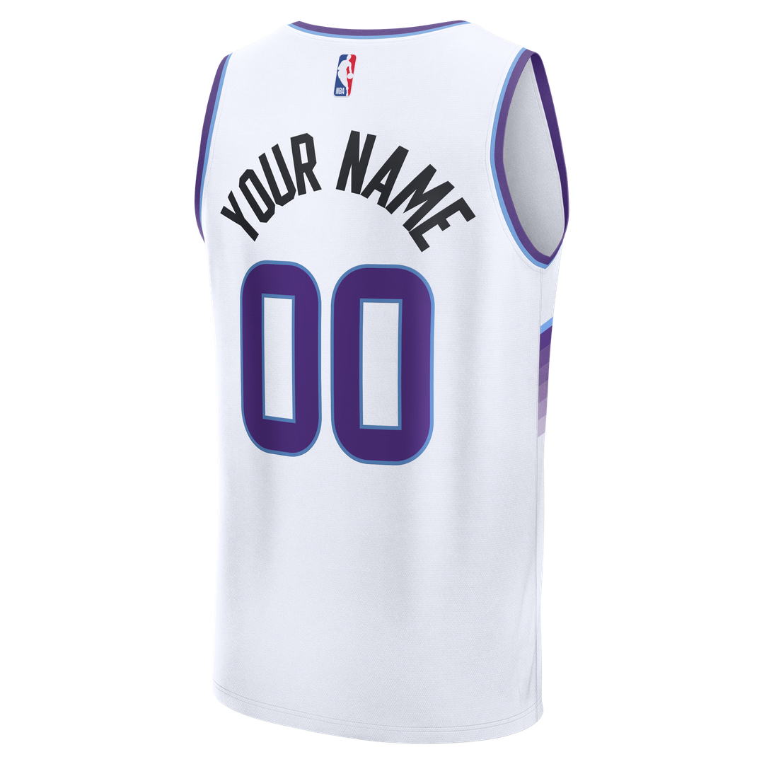 Utah Jazz Fanatics Fast Break Replica Custom Jersey - White - Association Edition