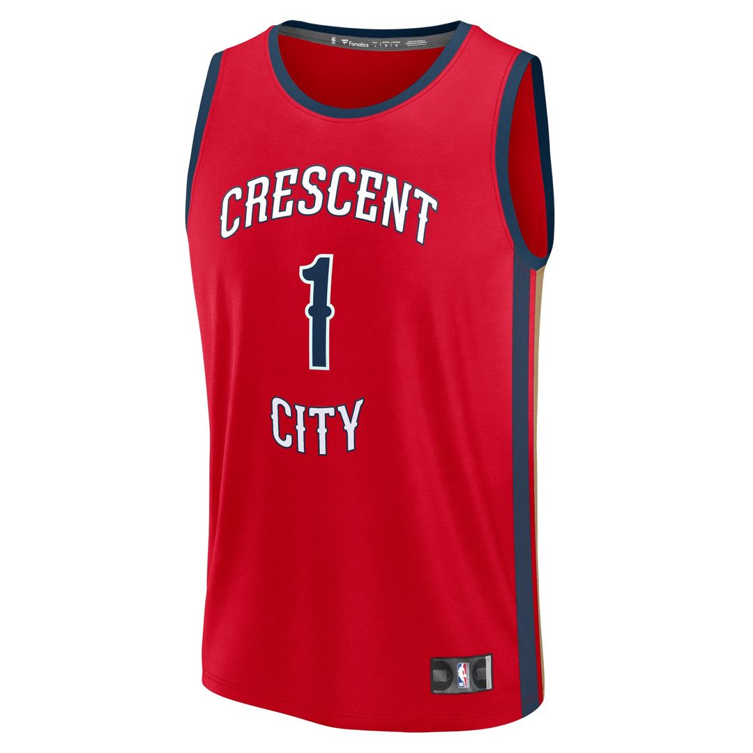 Zion Williamson New Orleans Pelicans Fanatics Fast Break Player Replica Jersey - Statement Edition - Red