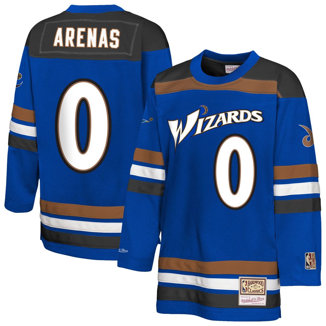 Gilbert Arenas Washington Wizards Mitchell & Ness Youth Maxxed Out 2.0 Fashion Hockey Jersey - Blue