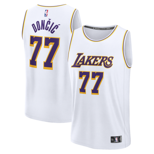 Luka Dončić Los Angeles Lakers Fanatics Youth Fast Break Replica Jersey - White - Association Edition