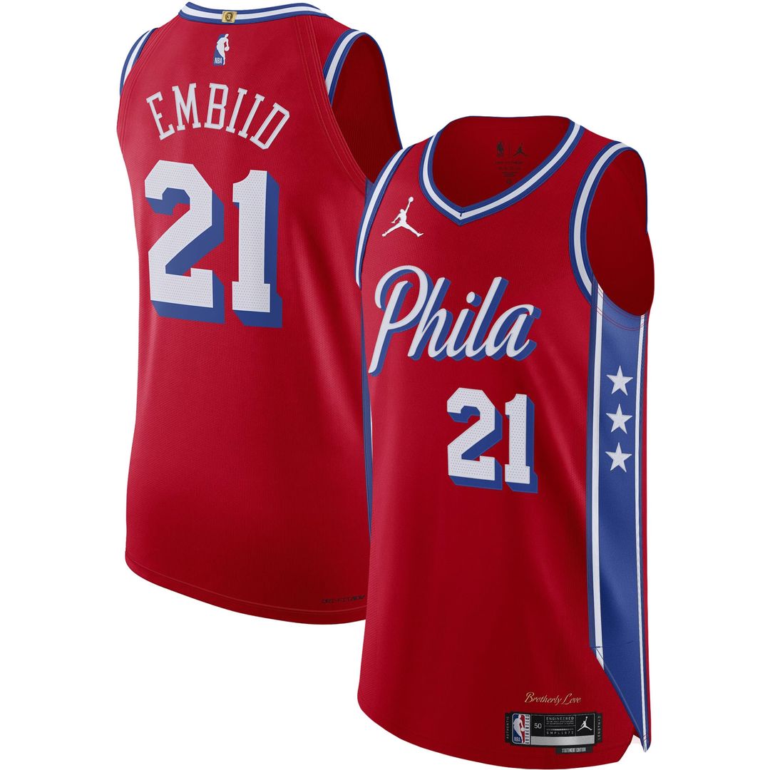 Joel Embiid Philadelphia 76ers Jordan Brand Player Authentic Jersey - Statement Edition - Red
