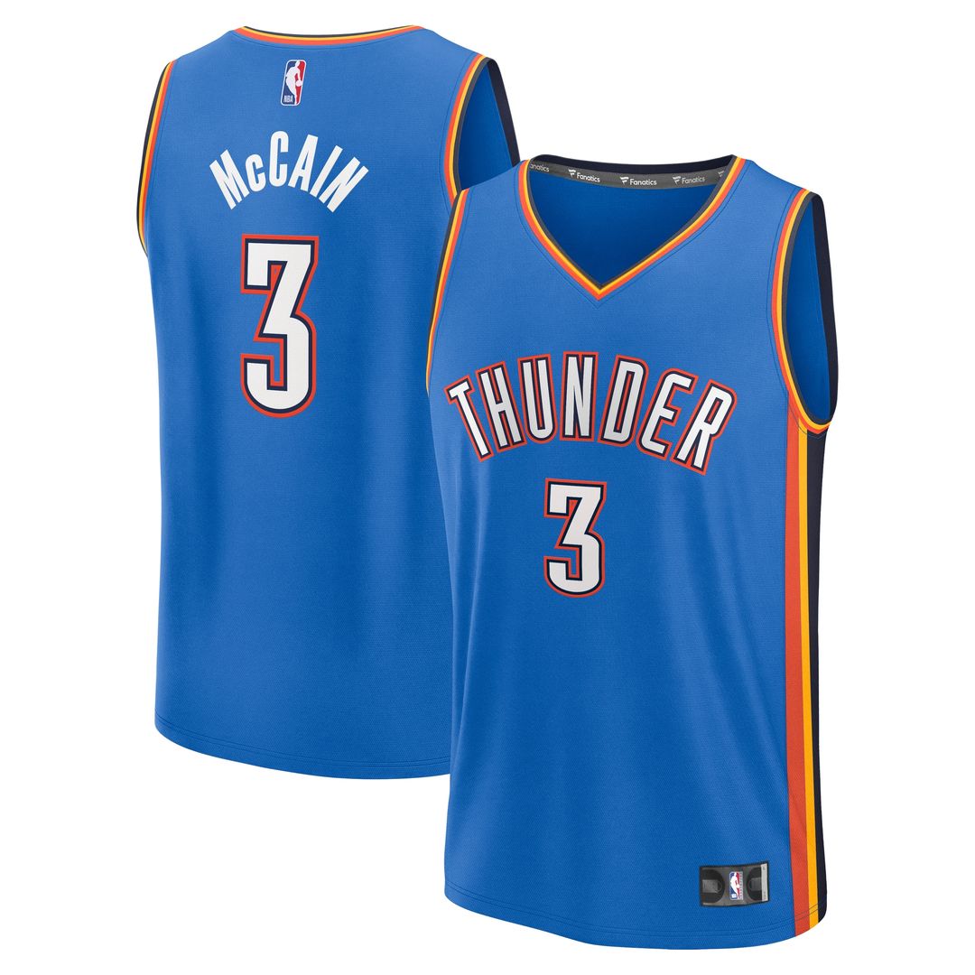 Jared McCain Oklahoma City Thunder Fanatics Fast Break Jersey - Blue - Icon Edition