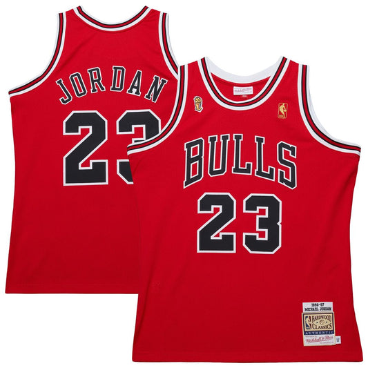 Michael Jordan Chicago Bulls Mitchell & Ness 1996/97 Throwback Authentic Jersey - Red