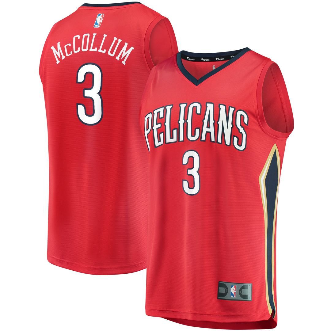 C.J. McCollum New Orleans Pelicans Fanatics Youth Fast Break Player Replica Jersey Red - Statement Edition