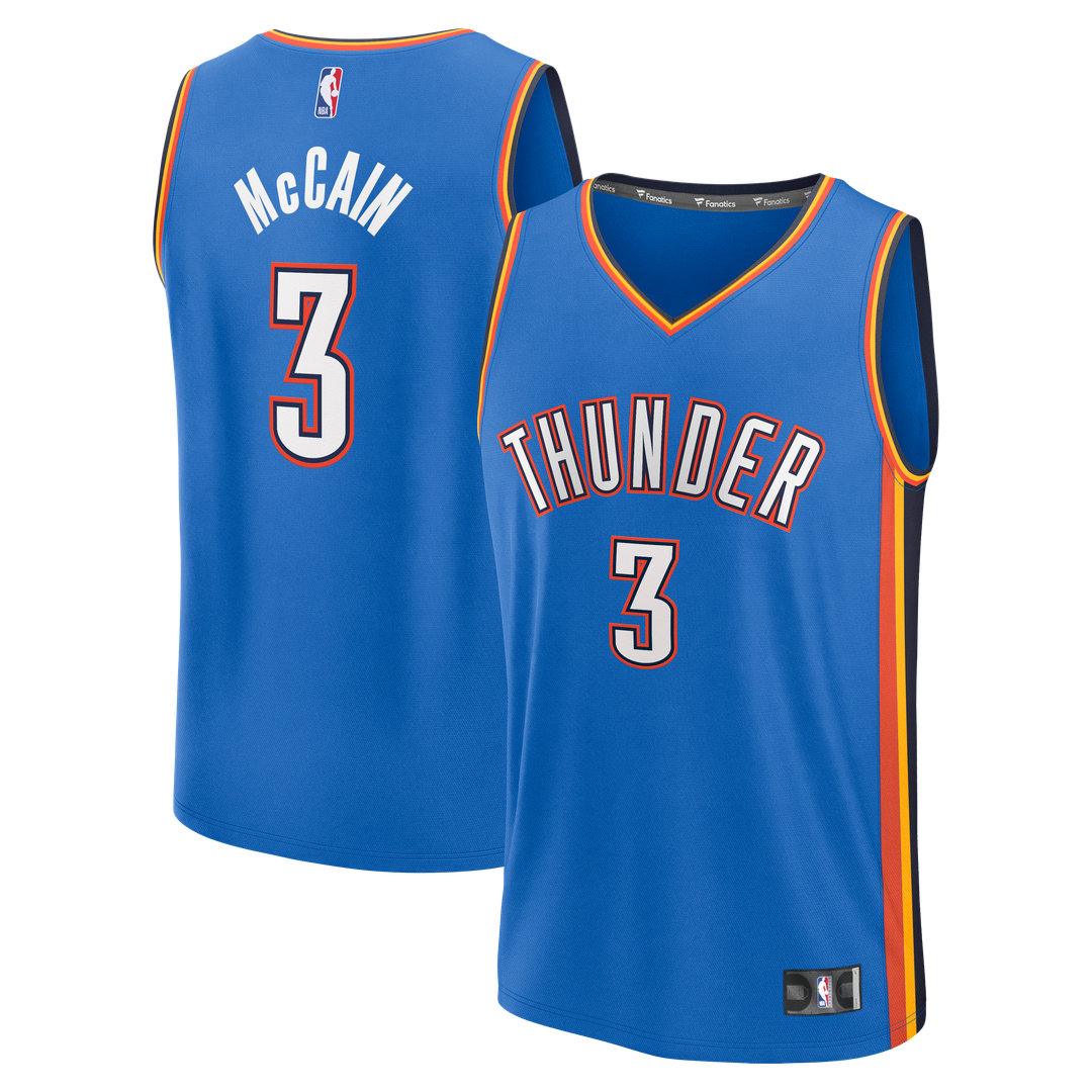 Jared McCain Oklahoma City Thunder Fanatics Fast Break Replica Jersey - Icon Edition - Blue