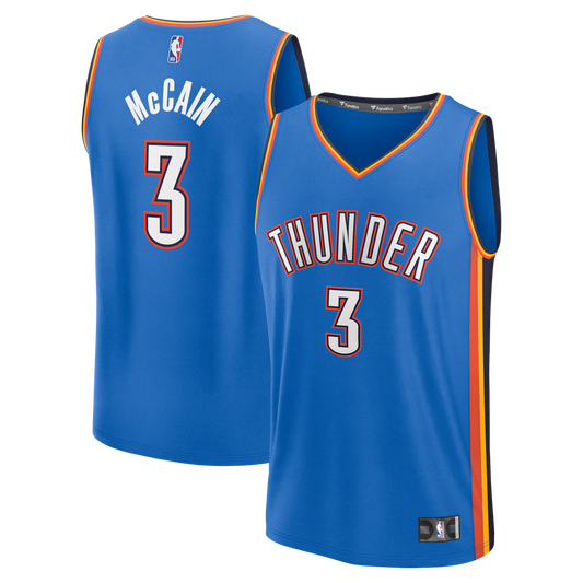 Jared McCain Oklahoma City Thunder Fanatics Fast Break Replica Jersey - Icon Edition - Blue
