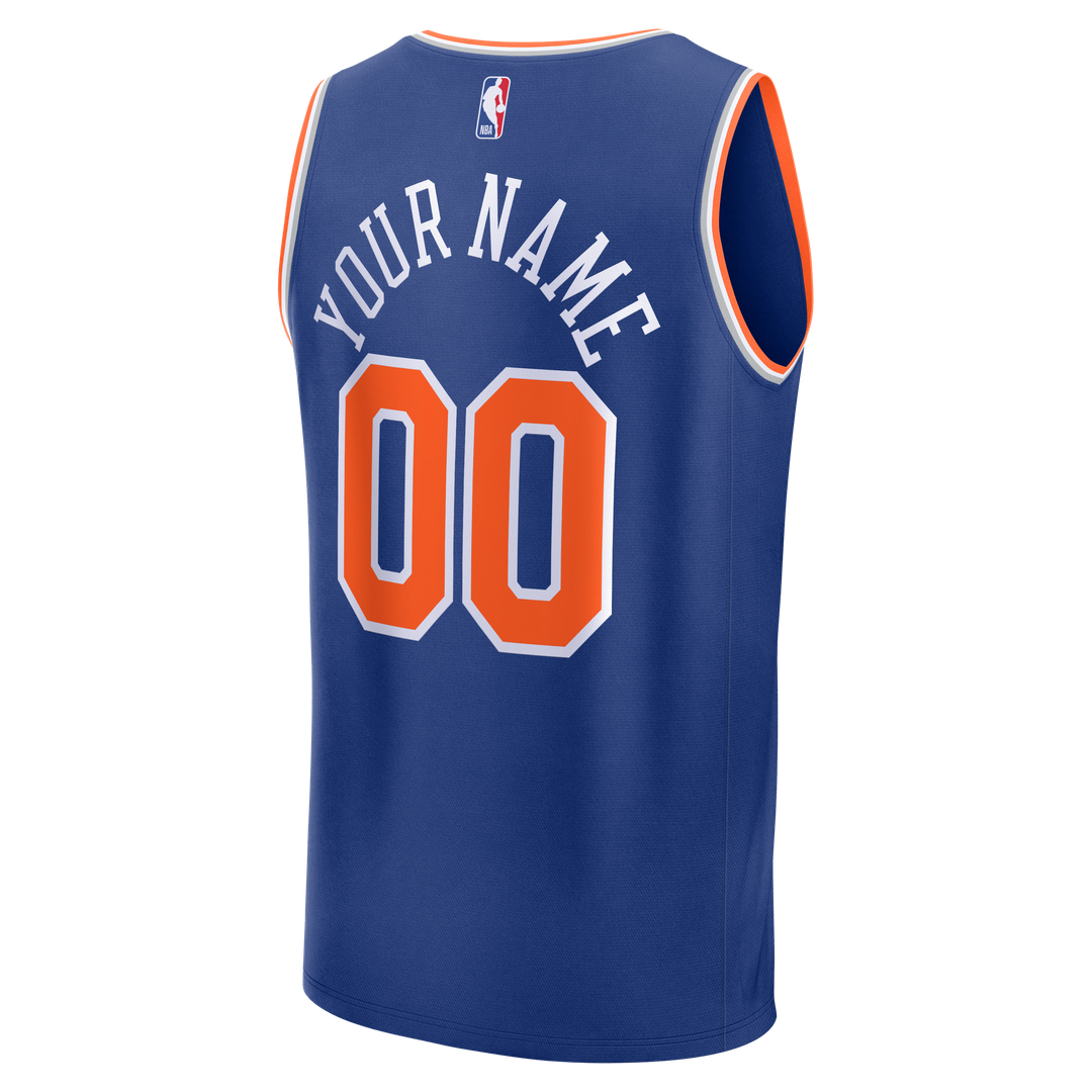 New York Knicks Fanatics 2026 NBA Finals Champions Fast Break Custom Jersey - Icon Edition - Blue