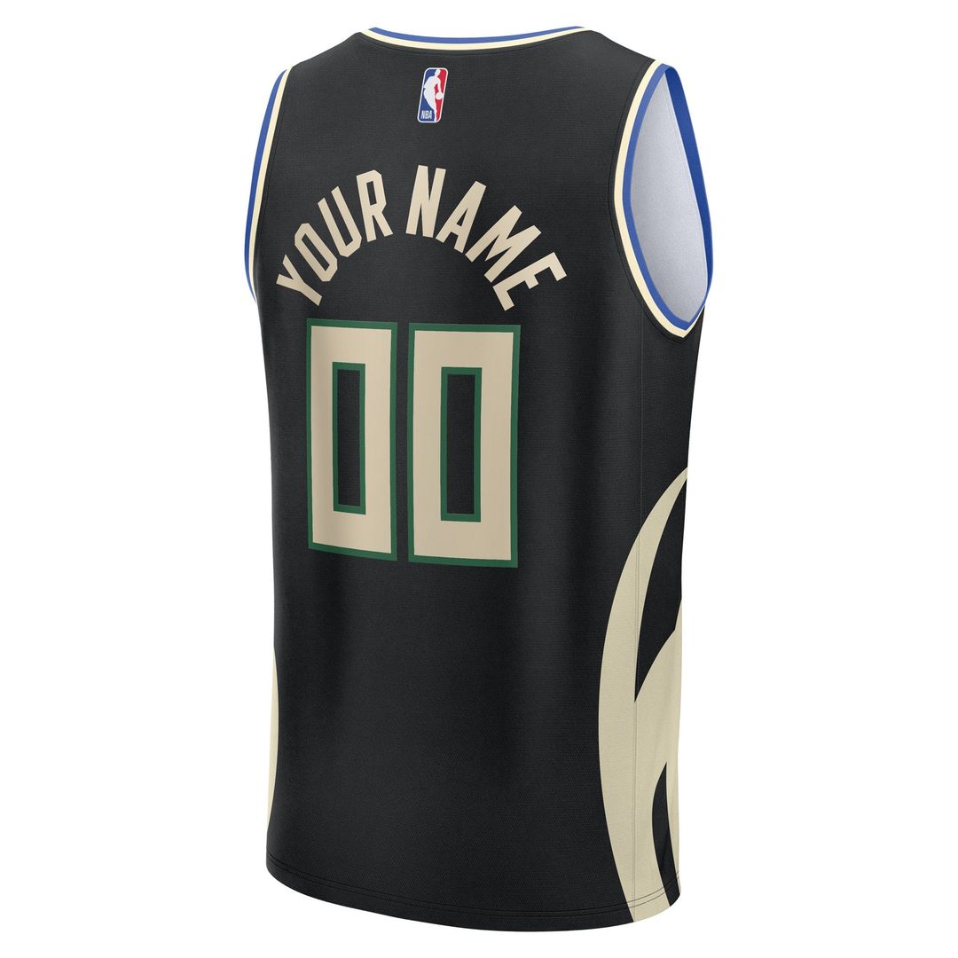 Milwaukee Bucks Fanatics Youth Fast Break Custom Replica Jersey - Green - Icon Edition