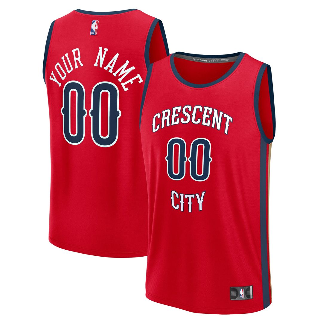New Orleans Pelicans Fanatics Youth Fast Break Custom Replica Jersey - Red - Statement Edition