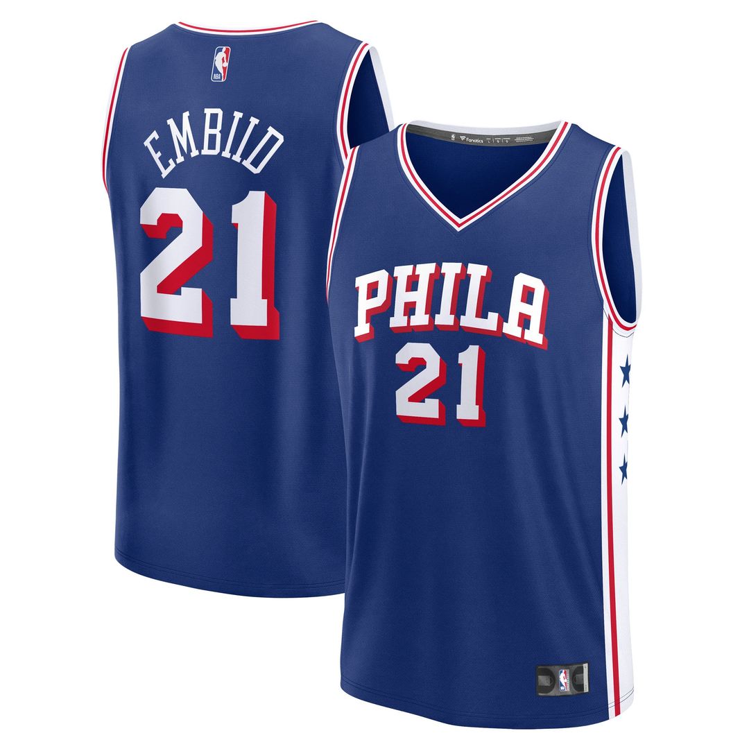 Joel Embiid Philadelphia 76ers Fanatics Fast Break Player Replica Jersey - Icon Edition - Royal