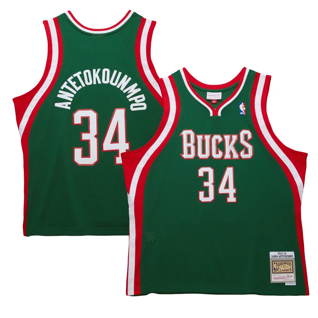 Giannis Antetokounmpo Milwaukee Bucks Mitchell & Ness 2013/14 Hardwood Classics Swingman Jersey - White