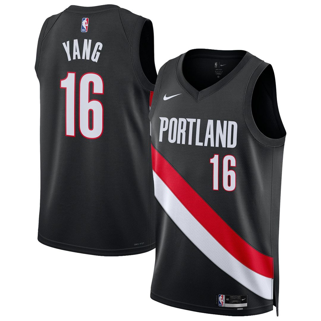 Yang Hansen Portland Trail Blazers Nike Unisex Swingman Jersey - Icon Edition - Black