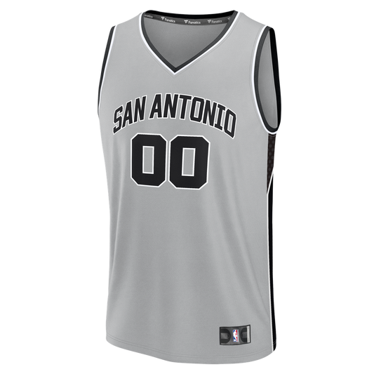 San Antonio Spurs Fanatics Youth Fast Break Custom Jersey - Statement Edition - Silver
