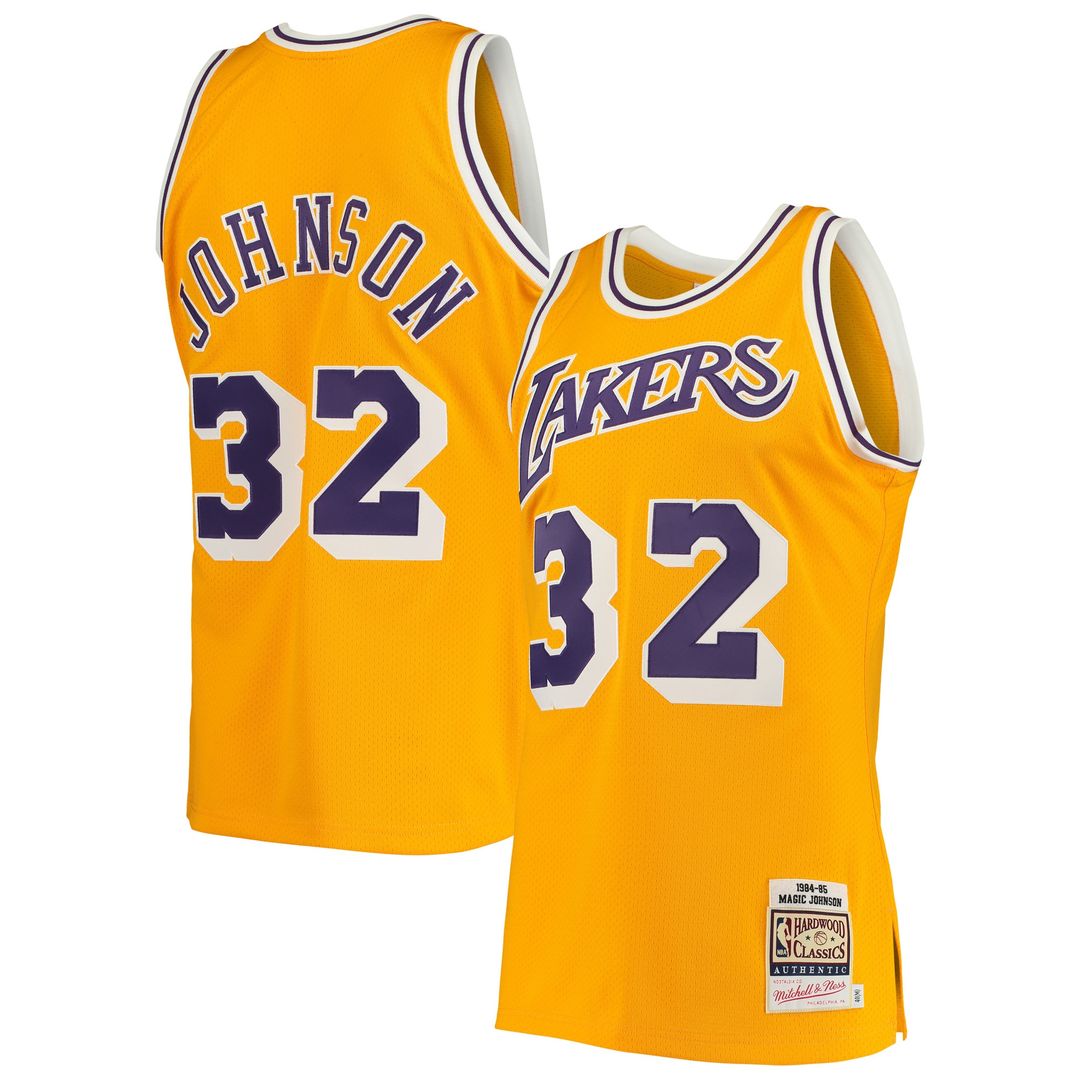 Magic Johnson Los Angeles Lakers Mitchell & Ness 1984/85 Hardwood Classics Authentic Jersey - Purple
