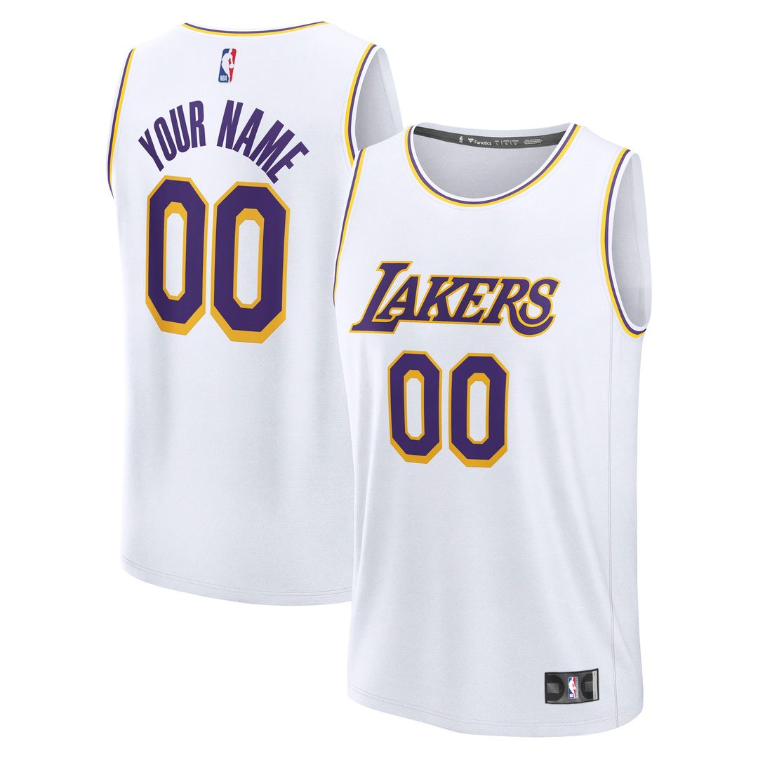 Los Angeles Lakers Fanatics Youth Fast Break Custom Replica Jersey - White - Association Edition