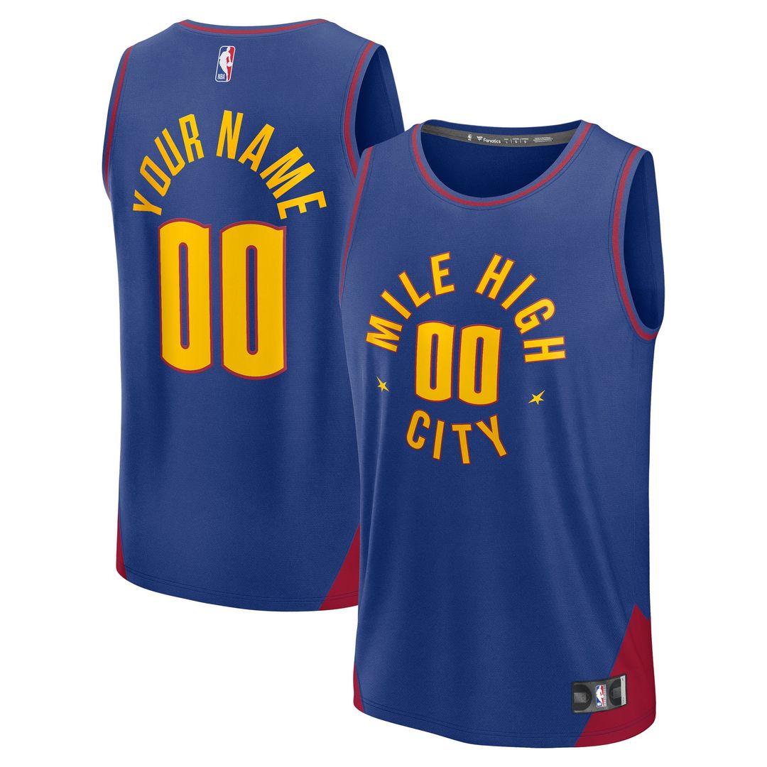 Denver Nuggets Fanatics Youth Fast Break Custom Replica Jersey - Blue - Statement Edition