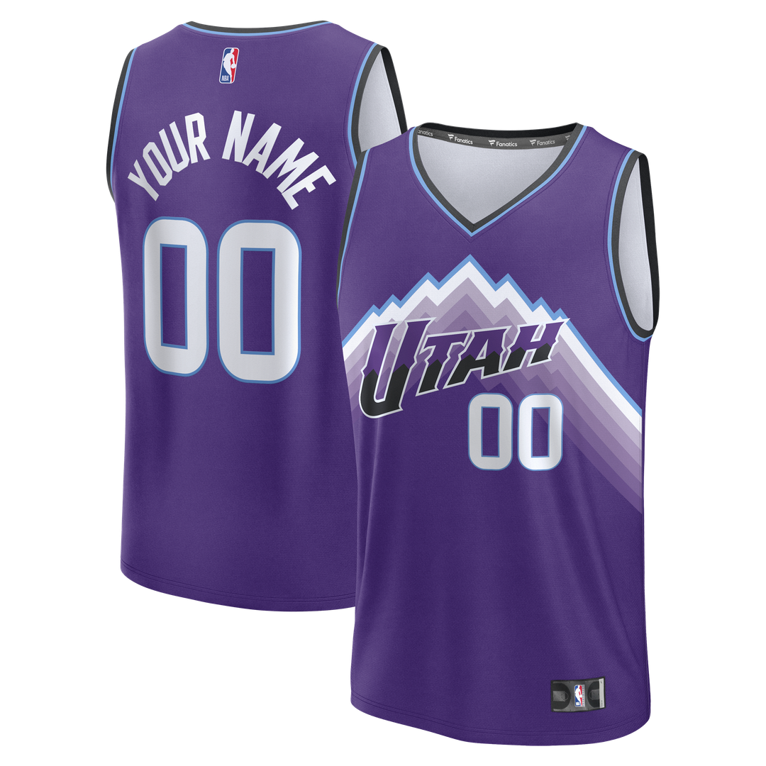 Utah Jazz Fanatics Fast Break Custom Jersey - Statement Edition - Black