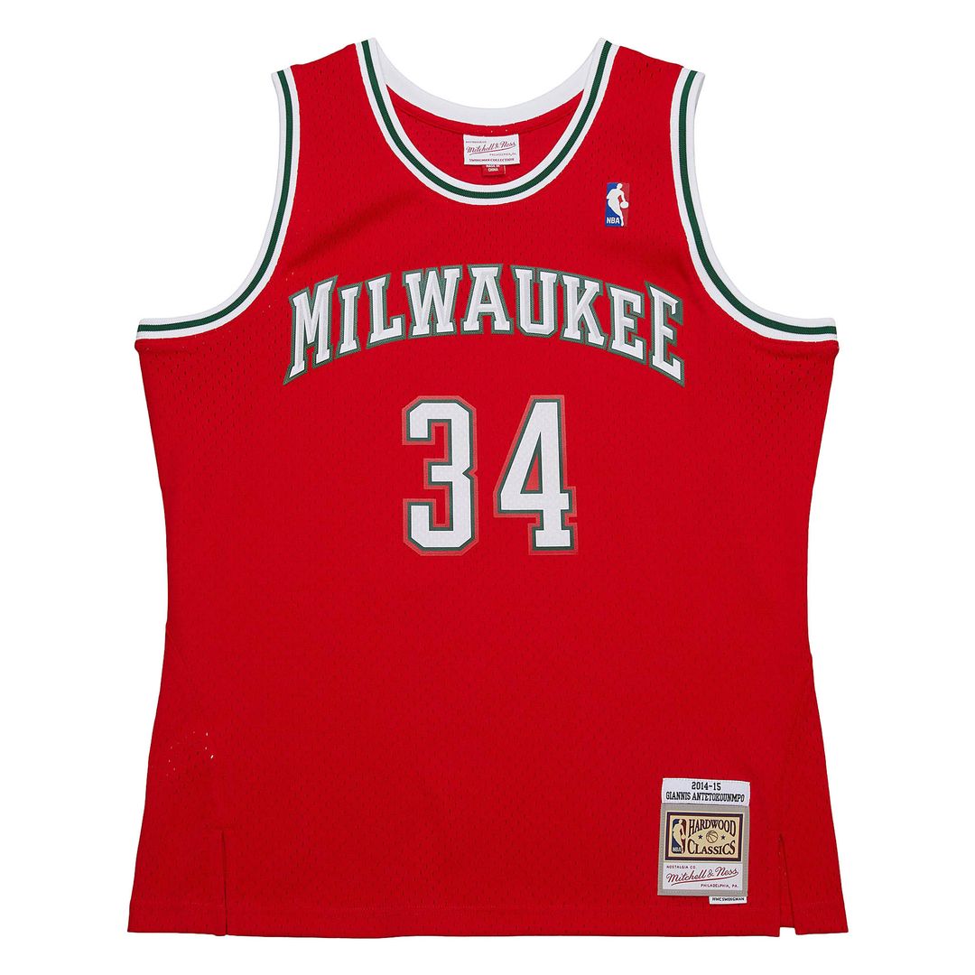 Giannis Antetokounmpo Milwaukee Bucks Mitchell & Ness 2014/15 Hardwood Classics Swingman Jersey - Red