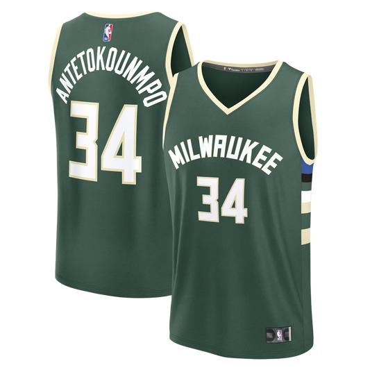 Giannis Antetokounmpo Milwaukee Bucks Fanatics Fast Break Player Replica Jersey - Icon Edition - Hunter Green