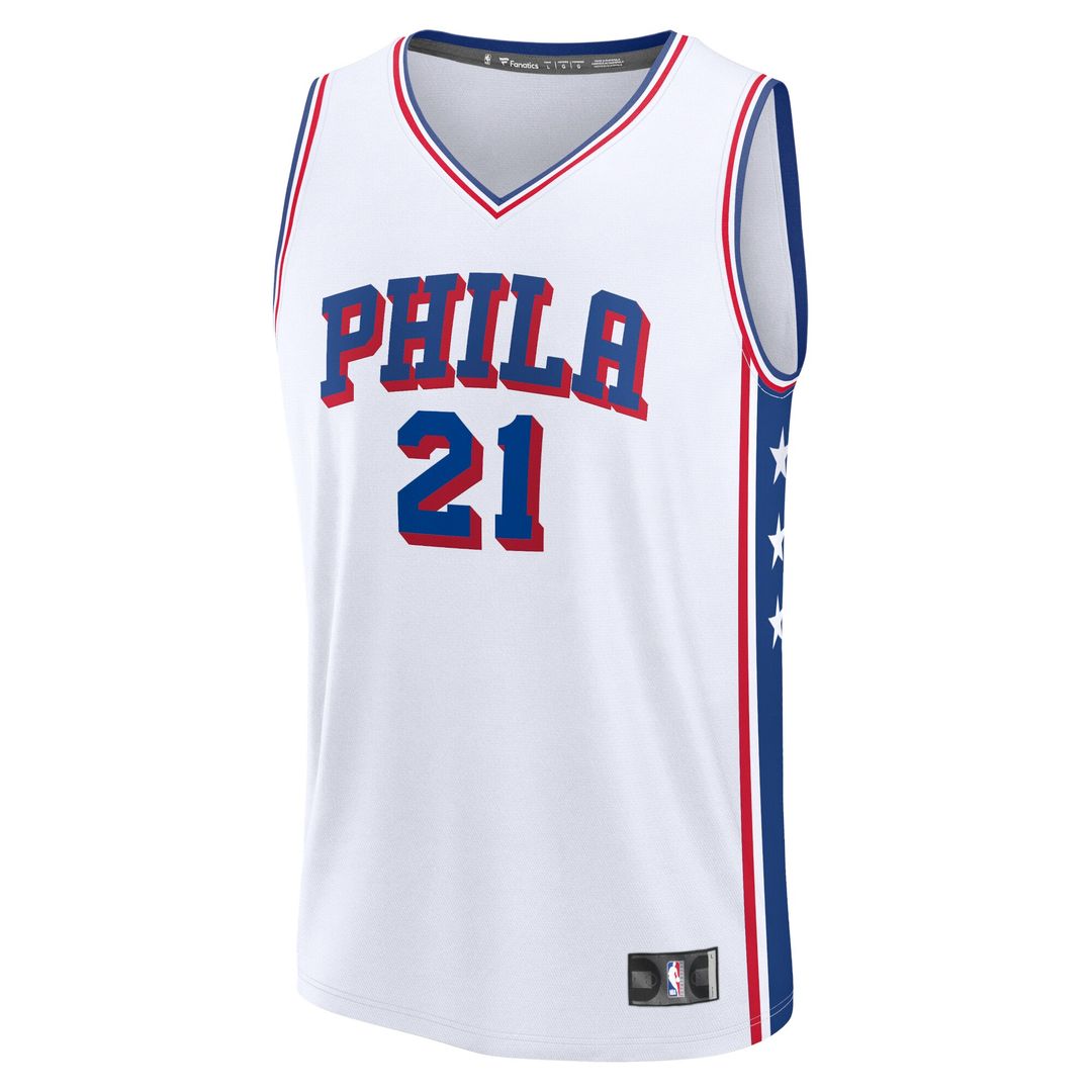 Joel Embiid Philadelphia 76ers Fanatics Fast Break Player Replica Jersey - Association Edition - White