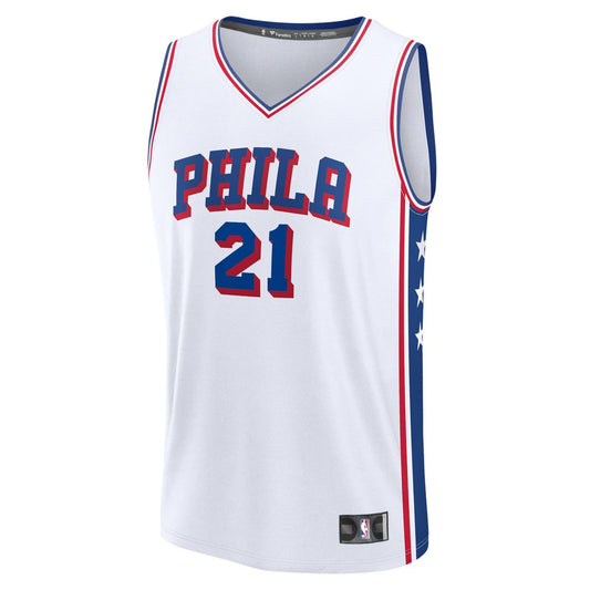 Joel Embiid Philadelphia 76ers Fanatics Fast Break Player Replica Jersey - Association Edition - White