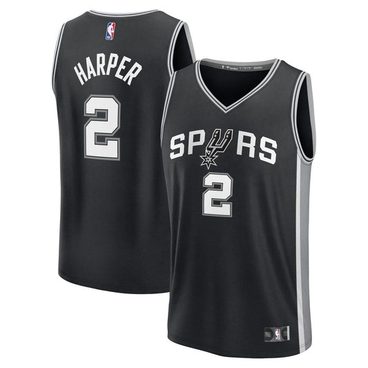 Dylan Harper San Antonio Spurs Fanatics 2025 NBA Draft First Round Pick Fast Break Replica Jersey - Icon Edition - Black