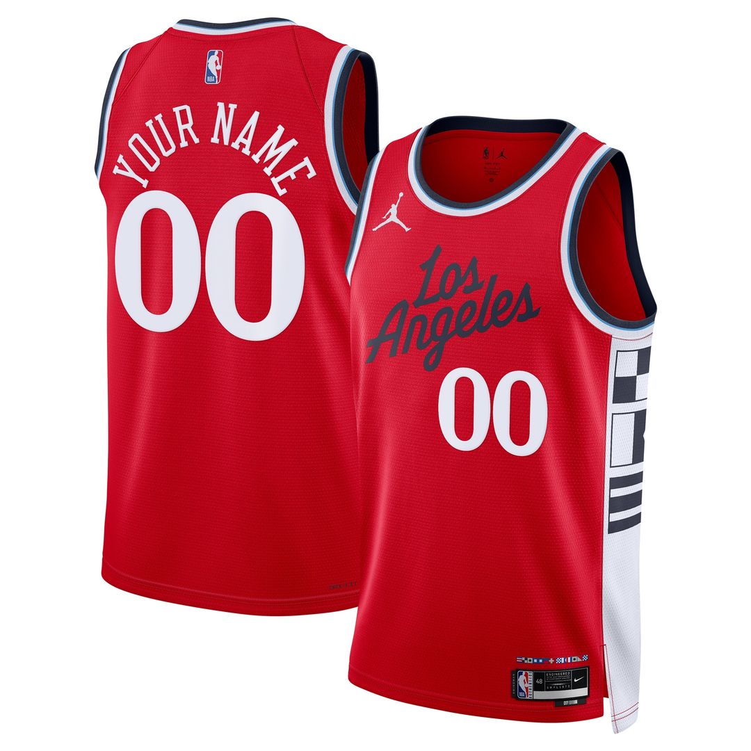 LA Clippers Jordan Brand Unisex 2024/25 Custom Swingman Jersey - Statement Edition - Red