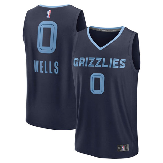 Jaylen Wells Memphis Grizzlies Fanatics Fast Break Player Replica Jersey - Icon Edition - Navy
