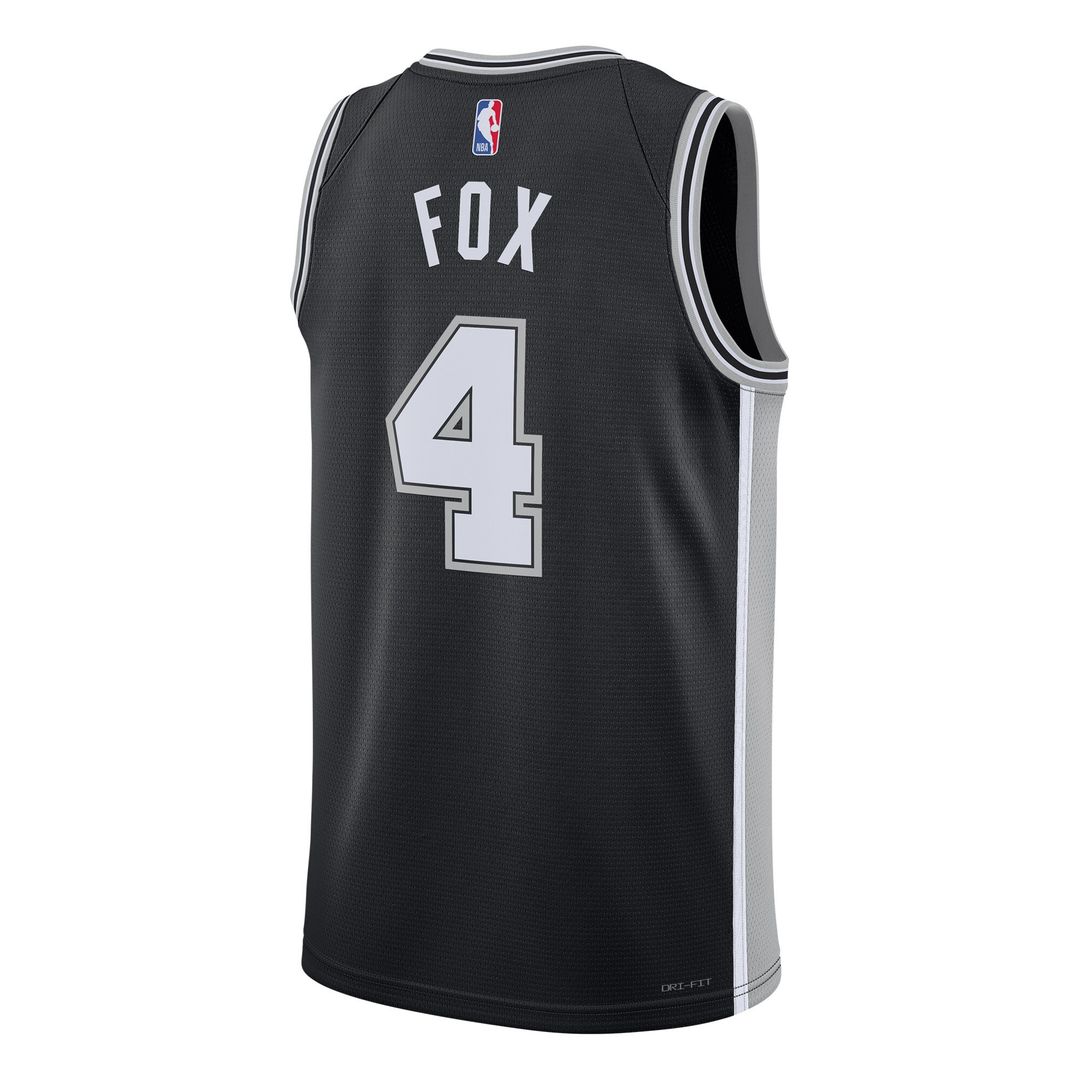 De'Aaron Fox San Antonio Spurs Nike Unisex Player Swingman Jersey - Icon Edition - Black