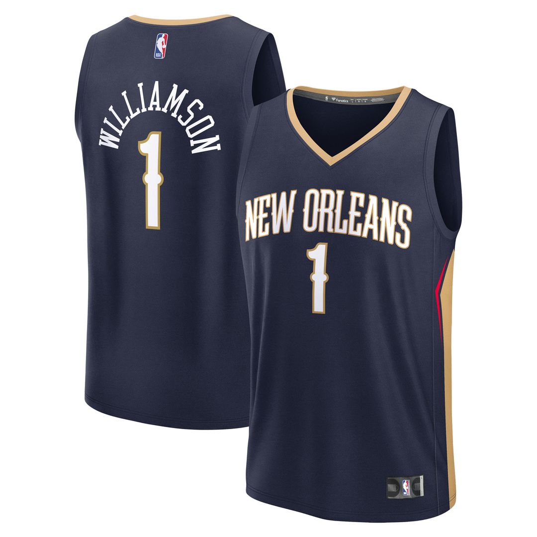 Zion Williamson New Orleans Pelicans Fanatics Fast Break Player Replica Jersey - Icon Edition - Navy