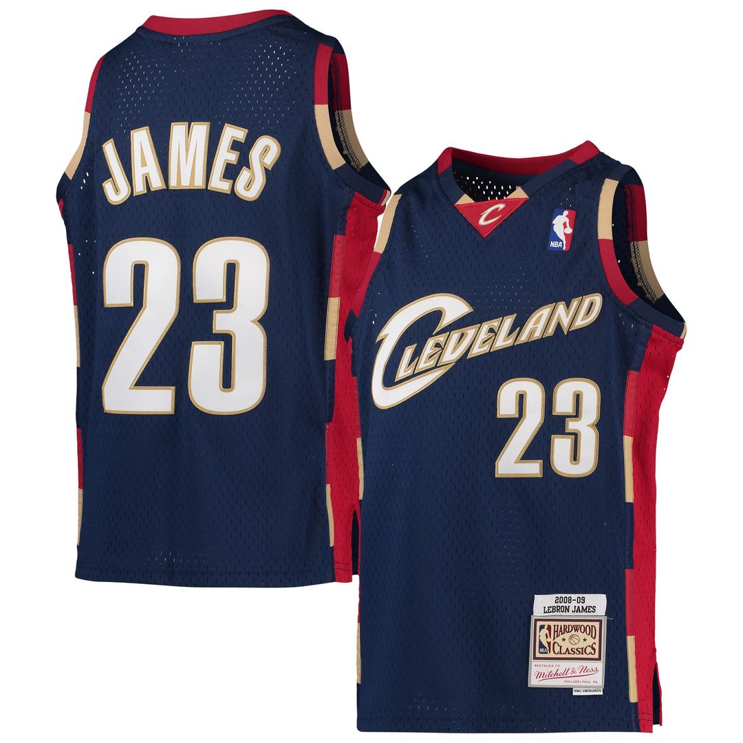LeBron James Cleveland Cavaliers Mitchell & Ness Youth 2008 - 09 Hardwood Classics Swingman Jersey - Navy