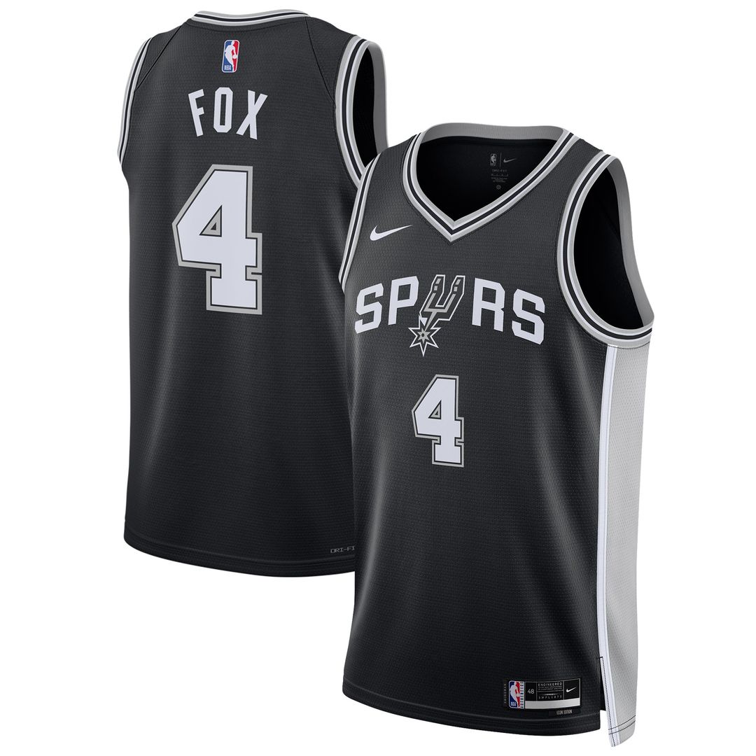 De'Aaron Fox San Antonio Spurs Nike Unisex Player Swingman Jersey - Icon Edition - Black
