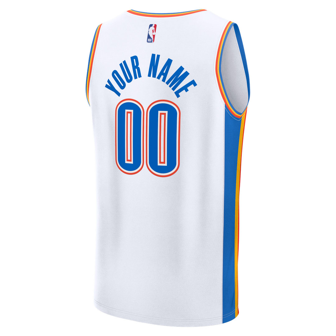 Oklahoma City Thunder Fanatics Youth Fast Break Custom Jersey - Association Edition - White