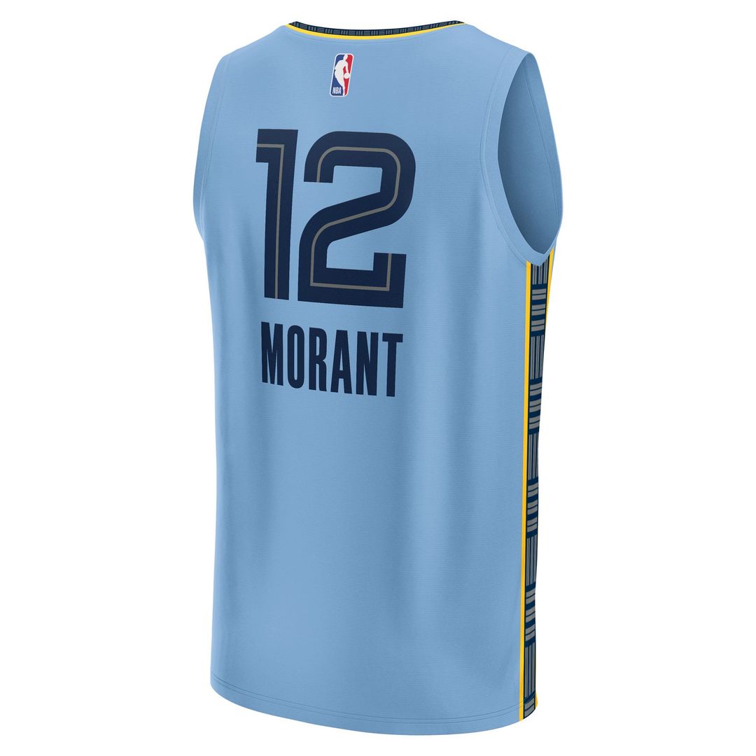 Ja Morant Memphis Grizzlies Fanatics Fast Break Player Replica Jersey - Statement Edition - Light Blue