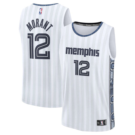 Ja Morant Memphis Grizzlies Fanatics 2025/26 City Edition Fast Break Jersey - White
