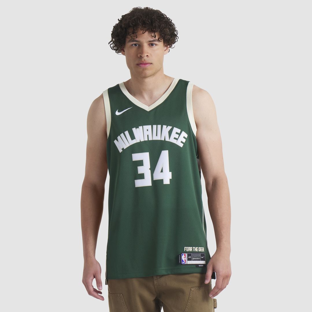 Giannis Antetokounmpo Milwaukee Bucks Nike Unisex Swingman Jersey - Icon Edition - Hunter Green