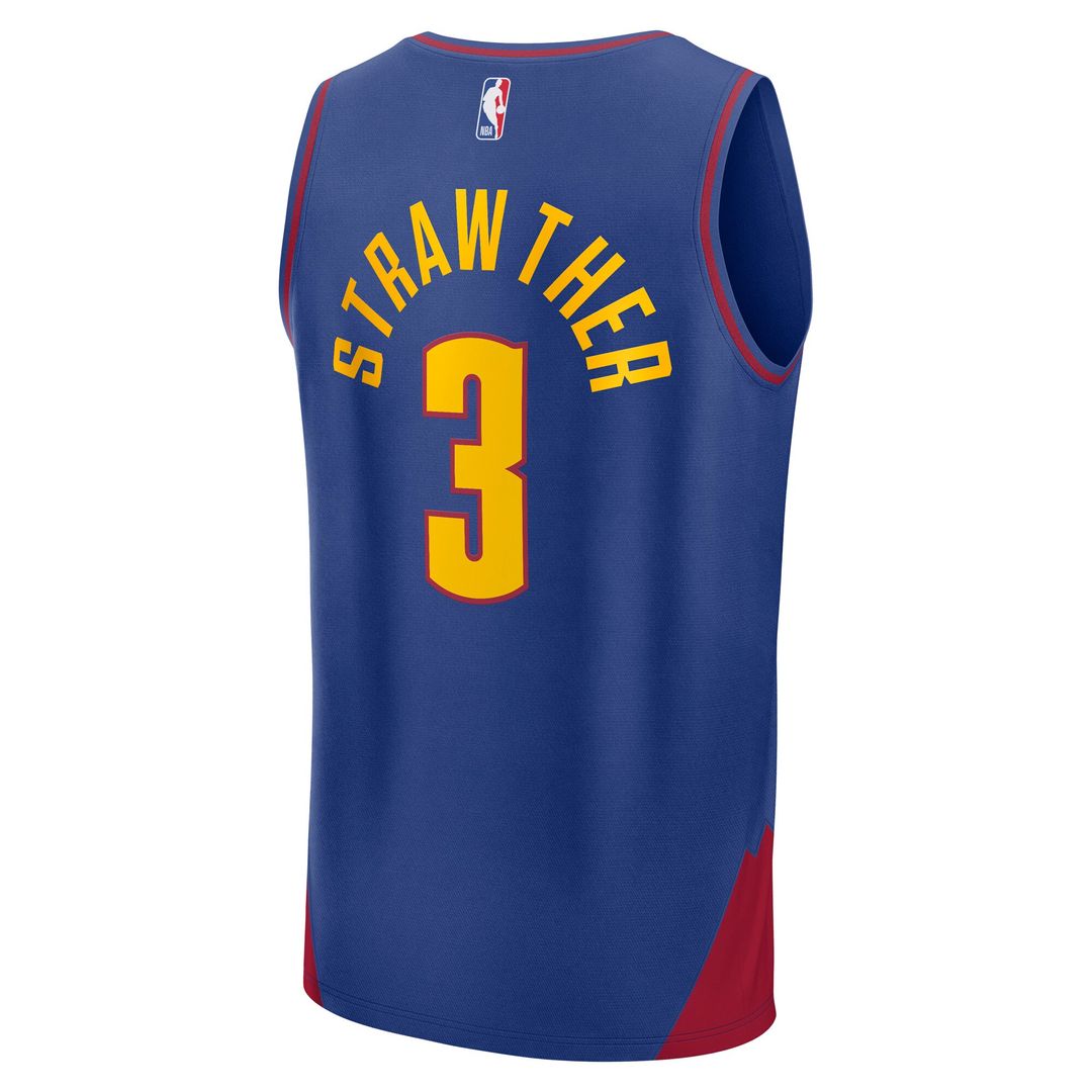 Julian Strawther Denver Nuggets Fanatics Fast Break Player Replica Jersey - Statement Edition - Blue