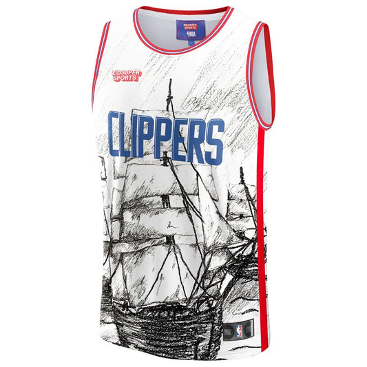 LA Clippers NBA & KidSuper Studios by Fanatics Unisex Hometown Jersey - Gray