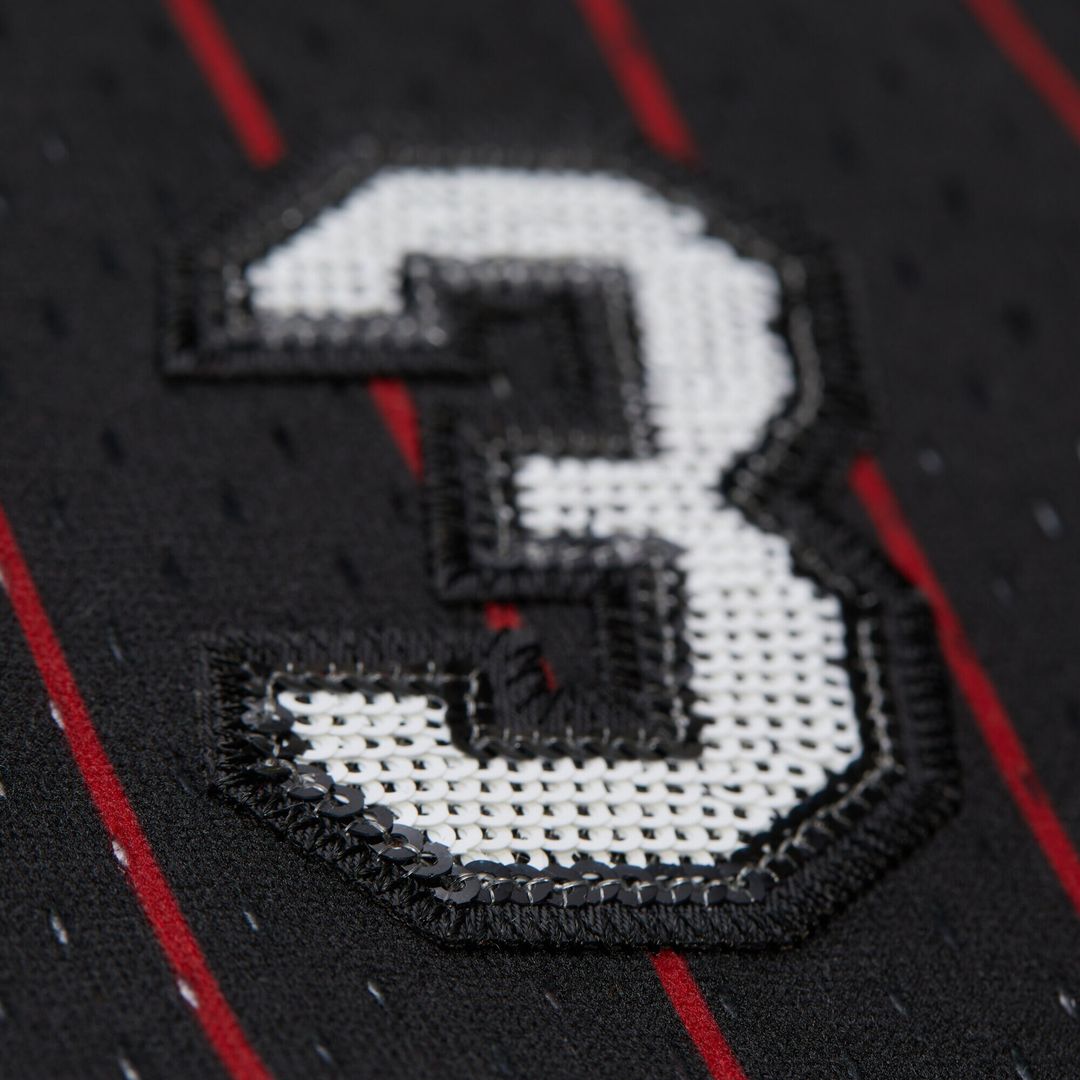 Dwyane Wade Miami Heat Mitchell & Ness x DANNIJO Women's Fashion Cropped Basketball Jersey - Black