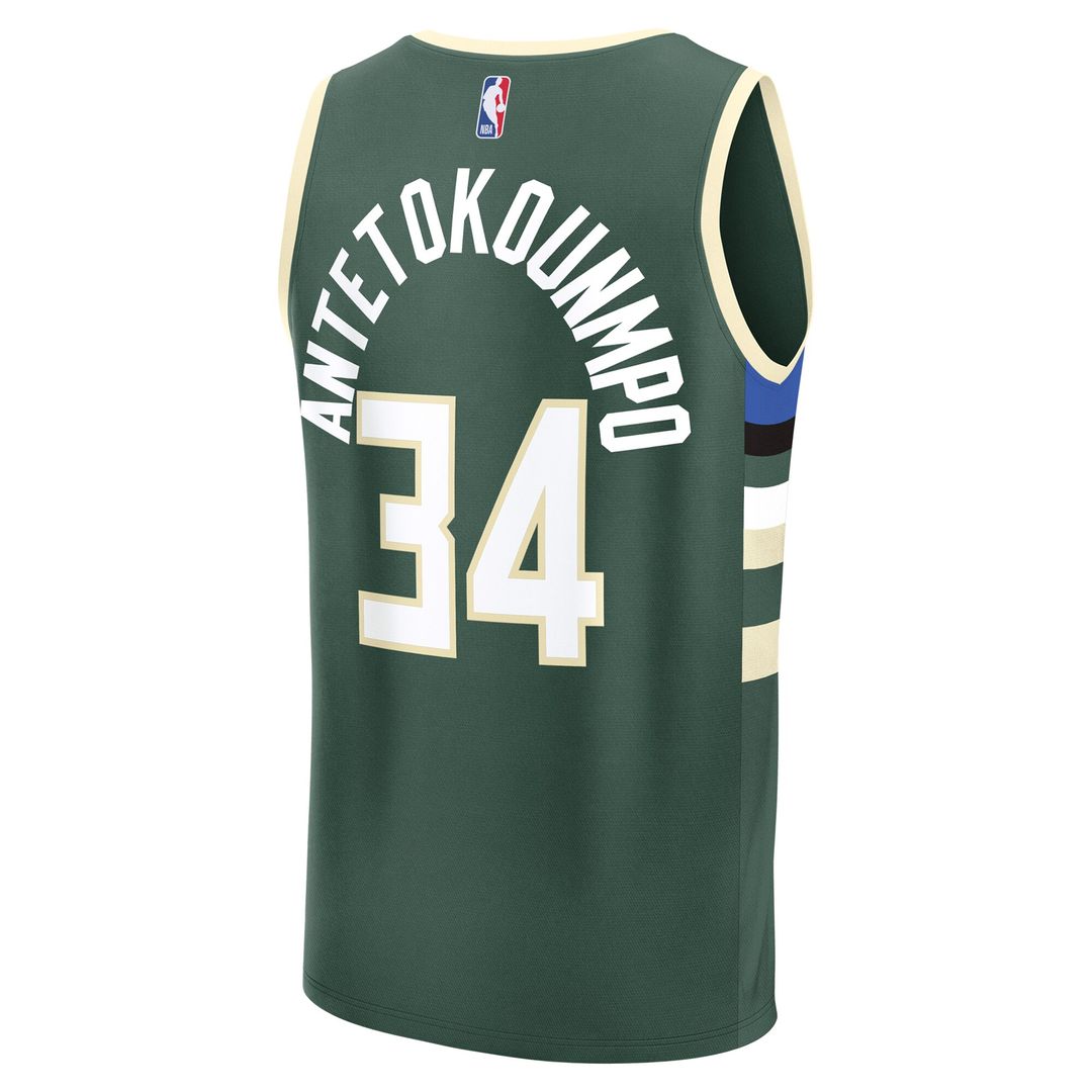 Giannis Antetokounmpo Milwaukee Bucks Fanatics Fast Break Player Replica Jersey - Icon Edition - Hunter Green