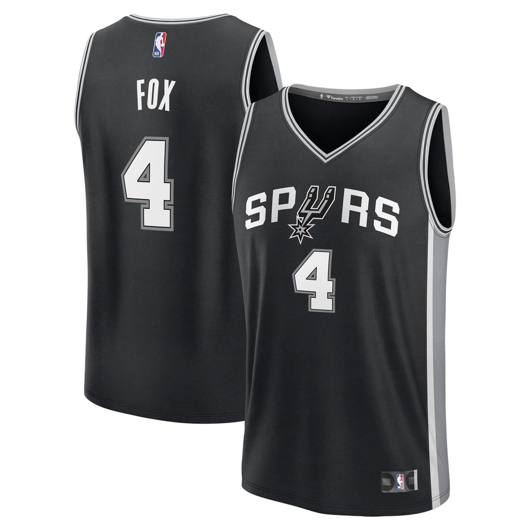 De'Aaron Fox San Antonio Spurs Fanatics Fast Break Player Replica Jersey - Icon Edition - Black