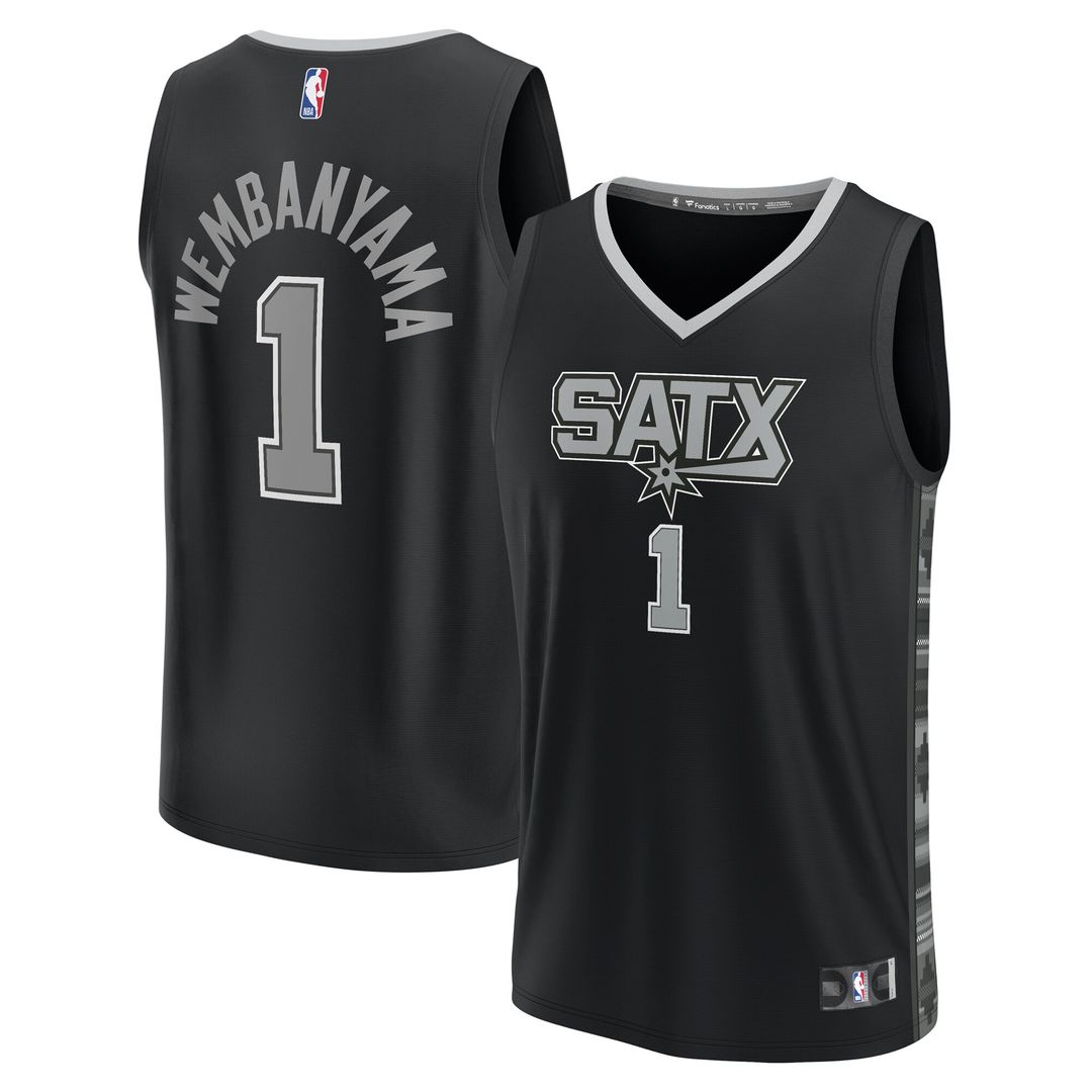 Victor Wembanyama San Antonio Spurs Fanatics Fast Break Player Replica Jersey - Statement Edition - Black