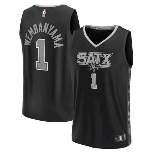 Victor Wembanyama San Antonio Spurs Fanatics Fast Break Player Replica Jersey - Statement Edition - Black