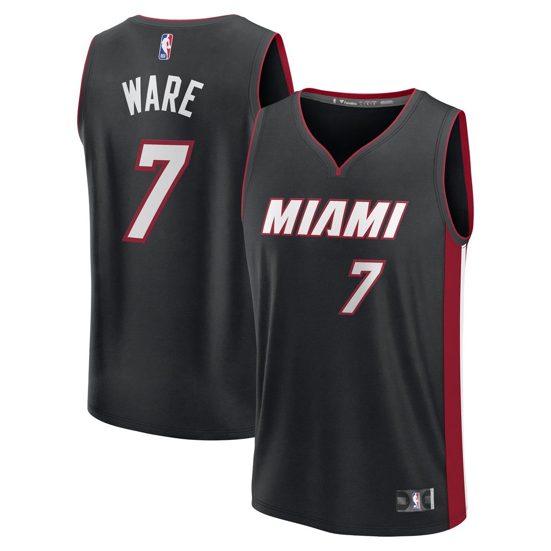 Kel'el Ware Miami Heat Fanatics Fast Break Player Replica Jersey - Icon Edition - Black