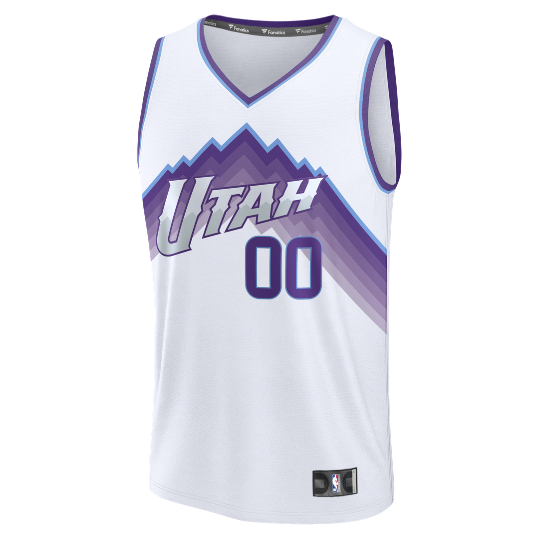 Utah Jazz Fanatics Fast Break Replica Custom Jersey - White - Association Edition